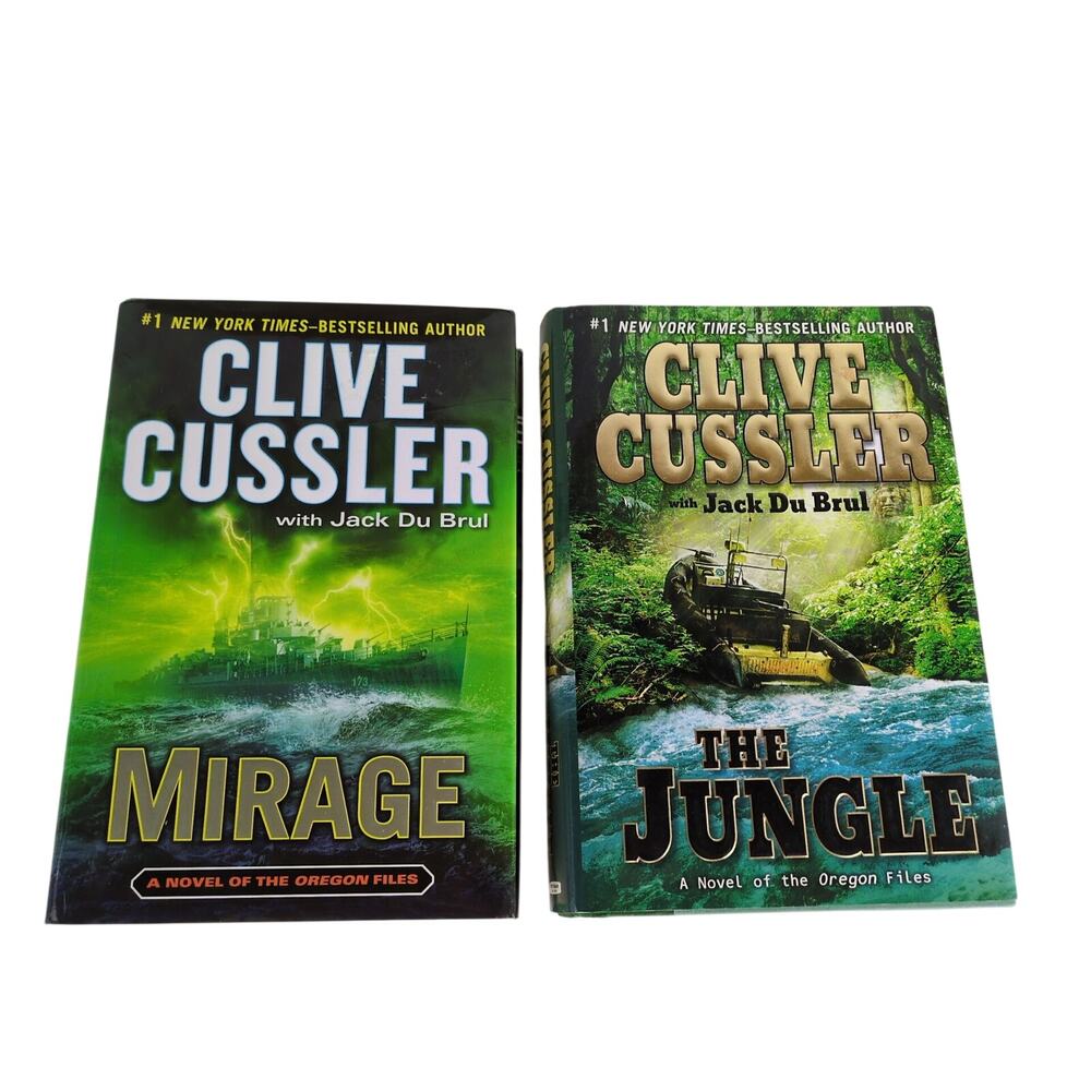 Clive Cussler Oregon Files THE JUNGLE & MIRAGE Hardcover Books Jack Du Brul